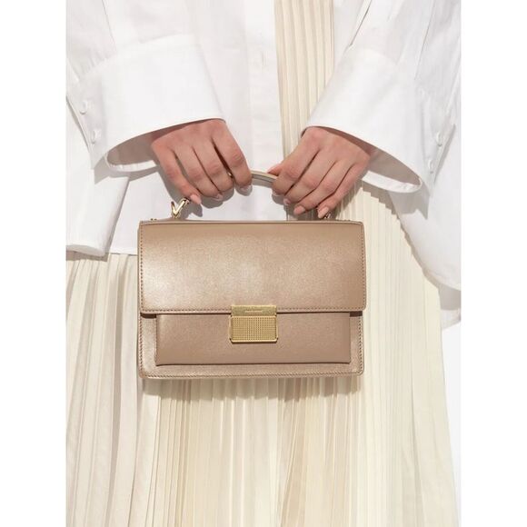 Golden Goose Women Venezia Bag Palmellato Leather Body Gold Metal Details - Picture 3 of 6